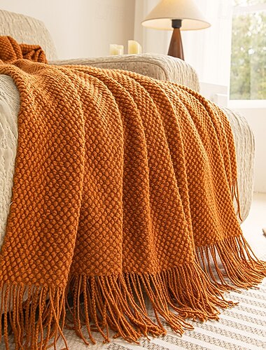 1 coperta in stile nordico con nappa per mia madre da parte del figlio, coperta calda e morbida per divano letto ufficio campeggio