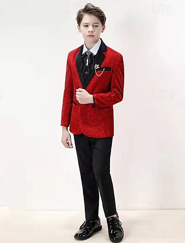 4 предмета Детский праздничный костюм Мальчики Дети Костюм Строгий костюм Блейзер, брюки, рубашки и галстук Официальные Для вечеринок Валентинки Мода Круто Сплошной цвет Карман Винный Полиэстер   4 предмета Детский праздничный костюм Мальчики Дети Костюм Строгий костюм Блейзер, брюки, рубашки и галстук Официальные Для вечеринок Валентинки Мода Круто Сплошной цвет Карман Винный Полиэстер