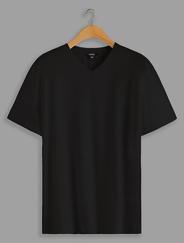  Herren T Shirt Kurzarm V Ausschnitt Sommer Frühling Einfarbig Urlaub Sport Neutral V-Ausschnitt Training Outdoor Urlaub Dunkelgrau Schwarz Weiß Top T-Shirt für Herren