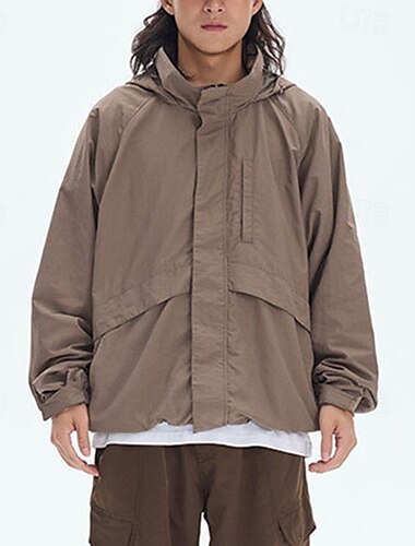  Herren Damen Soft Shell Jacke Wanderjacke Draussen Windundurchlässig Wasserdicht Leichte Jacke Windbreaker-Jacke Reisen Dunkelgrau Schwarz Braun Beige