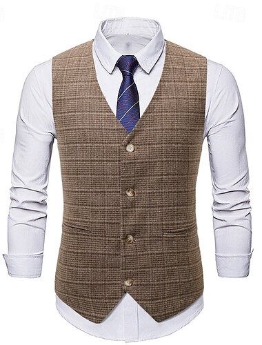  Rétro Vintage Années Folles Années 1920 Veste Gilet Gatsby le Magnifique Gentleman Vintage Homme Noël Halloween Carnaval Performance Enterrement de Vie de Jeune Fille Festival Adulte Gilet Toutes