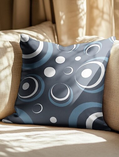  Funda de almohada decorativa con diseño geométrico azul, 4 Uds., funda de cojín cuadrado suave, funda de almohada para dormitorio, sala de estar, sofá, silla