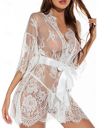  Damen Sexy Dessous Sexy Körper BH GitterNightwearPolyester Einfarbig Weiß Rote Marineblau Frühling Sommer Herbst Winter