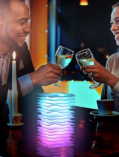  Lámpara de escritorio con interruptor de 12 colores y control remoto: luz nocturna recargable por USB para bar al aire libre, campamento, sala de estar, lectura e iluminación decorativa