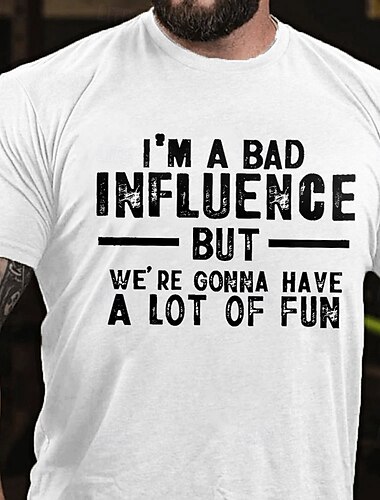  Herren Mit Buchstaben bedruckt Lustig T Shirt T-Shirt 100% Baumwolle Kurzarm Grafik Hemd Heather Grey Schwarz Weiß Bequemes T-Shirt Urlaub Straße Modedesigner-Kleidung