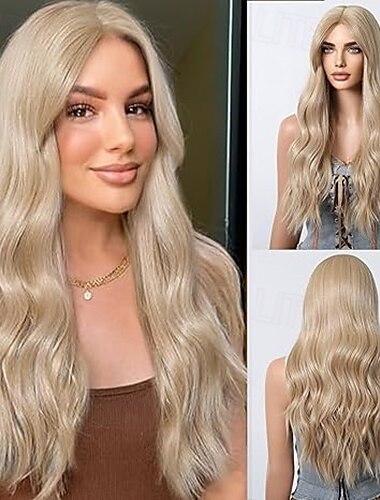  Long Wavy Wigs for Women Hair Blend WigsWig Middle Part Natural Daily Use Hair Wig