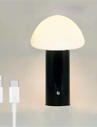  LED マッシュルーム デスク ランプ - USB 電源、タッチ カラー調光機能付き、屋外キャンプ、屋内キッチンでの使用に最適