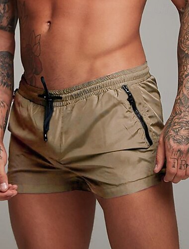  Hombre Pantalones deportivos pantalones cortos de 3 pulgadas Pantalones cortos de entrenamiento Shorts cortos Pantalón Corto Running con forro de malla Bolsillo con cremallera Diseño de cordón