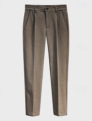  Herren Anzughosen Hose Hosen Chinesisch Chino Knopf Tasche Einfarbig Komfort Knöchellänge Formal Party Arbeit Modisch Klassicher Stil Schwarz Aprikose Mikro-elastisch