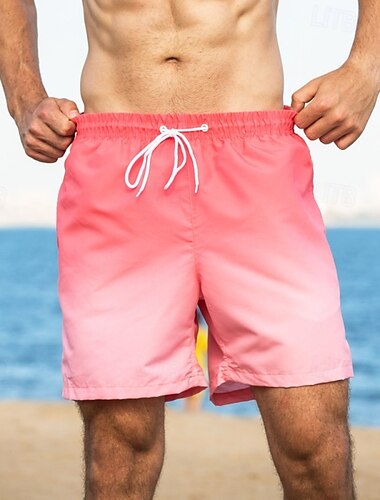  Herren Bademode Surfshorts Badehose Schwimmshorts kurz Surfshorts Badeanzug Kordelzug Mit Taschen Schwimmen Surfen Strand Wassersport Farbverlauf Sommer Frühling