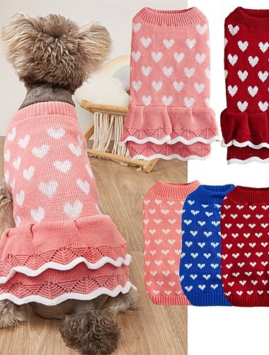  Chien Pull Robe Le style mignon Doux Hiver Chaud Mode Confortable Extérieur Quotidien Intérieur Vêtements pour chiens for Small Moyen