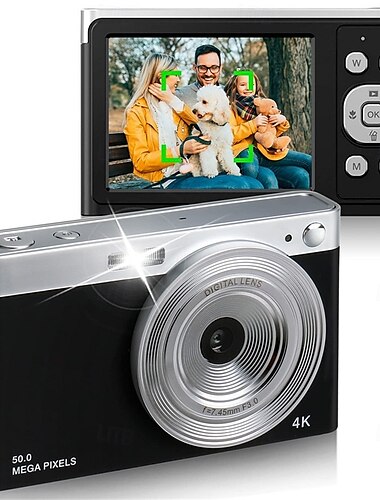  4k digitalkamera videokamera 50mp 2,88 tommers ips-skjerm autofokus 16x zoom anti-shake ansiktsdetekterende smilfangst
