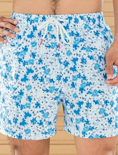  Herren Bademode Surfshorts Badehose Schwimmshorts kurz Surfshorts Badeanzug Kordelzug Mit Taschen Schwimmen Surfen Strand Wassersport Patchwork Bedruckt Sommer Frühling