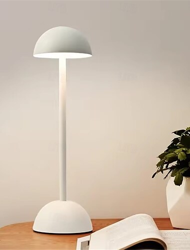  Pilz-Schreibtischlampe aus Metall, kabellose USB-Ladefunktion, Touch-Nachttisch-Lichtleiste, Atmosphärenlampe, Leuchte für Wohnzimmer, Schlafzimmer, 1 Stk.