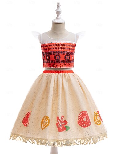 Moana Prinzessin Moana Rock T-Shirt Karnevalskostüm Film- und TV-Themenkostüme Film Cosplay for Mädchen Kinder Karneval Kindertag Welttag des Buches Party Geburtstag Strand