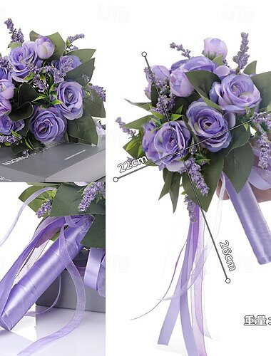  Hochzeitssträuße für die Braut, Brautstrauß aus künstlichen Seidenblumen und Rosen, Kunstblumen im Western- und Waldstil für die Trauungszeremonie und als Requisiten für Hochzeitsfotos