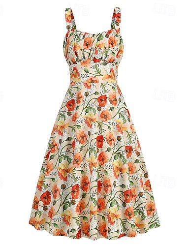  Elegáns Κλασσική 1950-es Ruhák A-vonalú Női Valentin nap Esemény / Buli Randi Zsúr Felnőttek Ruha Tavaszi nyár