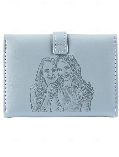  Portafoglio PU Inciso Personalizzato Regalo Migliore per Mamma – Portafoglio Piega in Pelle con Foto per Lei Ideale per Nozze Festa della Mamma o Natale