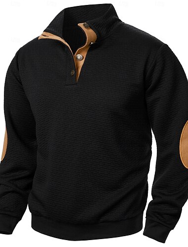  Hombre Sudadera Pull-over Negro Rojo Azul Marino Caqui Gris Cuello Mao Bloque de color Retazos Deporte Casual Diario Ropa de calle Retro Casual Invierno Primavera & Otoño Ropa Sudaderas con capucha