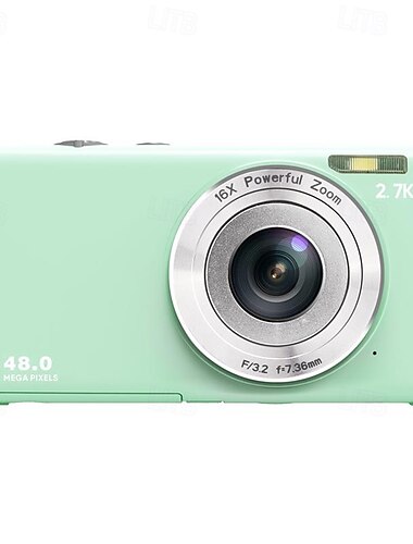  Digitalkamera, 4K-Vlogging-Kamera, 48 MP Digitalzoom, tragbare Point-and-Shoot-Digitalkamera mit 32 GB/64 GB/128 GB Speicherkarte im Lieferumfang enthalten