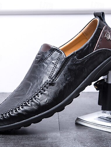  Slipper für Herren aus hellbraunem Kunstleder mit handgenähten Details – bequeme Freizeitschuhe für die Arbeit, Reisen und den Alltag