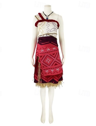  Moana Prinzessin Moana Kleid Kostüm Film- und TV-Themenkostüme Film Cosplay for Damen Mädchen Kinder Halloween Karneval Welttag des Buches Leistung Party Strand