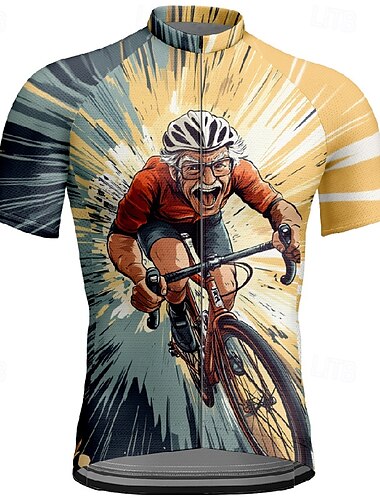  Herren Radtrikot fahrradbekleidung Fahrradtrikot Kurzarm Fahhrad T-Shirt Trikot mit 3 Gesäßtaschen MTB Mountain Atmungsaktiv Schnelltrocknend Anatomisches Design Schweißtransportierend Gelb