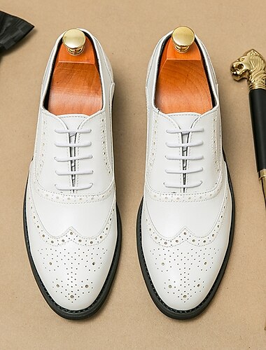  Zweifarbige Oxford-Brogue-Schuhe mit Flügelkappe für Herren in Braun und Weiß, echtes Leder, Gatsby-inspirierte Vintage-Abendschuhe aus den 1920er Jahren für Hochzeiten, Jazzpartys und formelle Anlässe