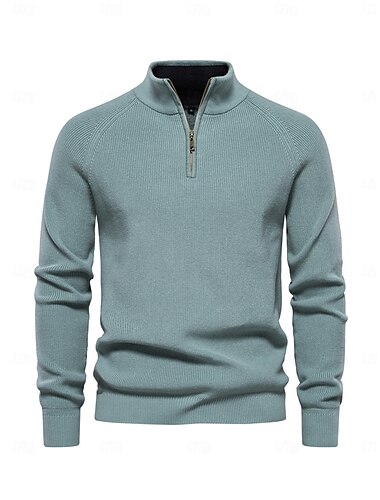  Herren Pullover Dunkelmarine Pfauenblau Langarm Shirt Golfkleidung, Kleidung, Outfits, Kleidung