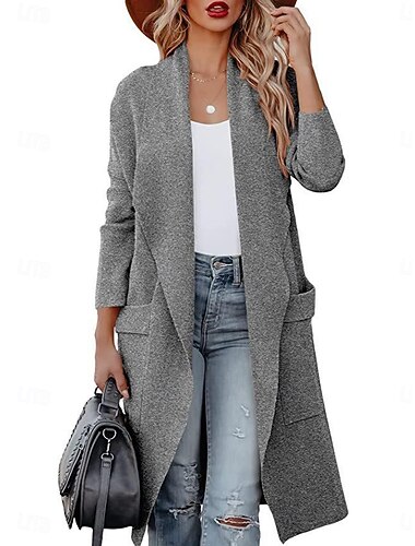  Per donna Spolverini eleganti Giacche eleganti Giacca Casual All'aperto Abbigliamento Quotidiano Autunno Inverno Regolare Cappotto Vestibilità regolare Antivento Caldo Confortevole Traspirante Moda