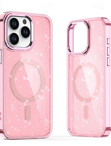  τηλέφωνο tok Για iPhone 16 15 14 Pro Max Plus iPhone 13 12 11 Pro Max Πίσω Κάλυμμα Μαγνητική Bling Glitter Shiny Ανθεκτική σε πτώσεις Ρετρό PC Σιλικόνη