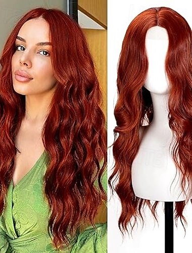  Perücke für Frauen, lange, lockige, gewellte Perücken, natürlich aussehende Perücke aus hitzebeständiger Kunstfaser, Perücke mit Spitzenhaaransatz für den täglichen Gebrauch, Cosplay