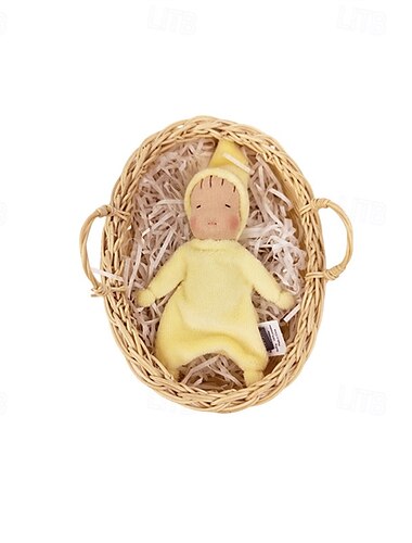  Waldorf Puppenzubehör handgemachtes weiches Schlafpuppenset Mädchen Begleitpuppen Stoffpuppen Geburtstagsgeschenk Strickpuppe süße Mädchen Plüschpuppe Stofftier personalisiertes gewebtes Puppenset