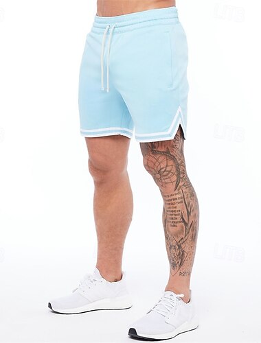  Herren Shorts Kurze Hosen Lässige Shorts Kurze Sporthose Sport Shorts Mesh-Shorts Tasche Kordelzug Elastische Taille Glatt Komfort Atmungsaktiv Kurz Outdoor Täglich Fitnessstudio Sport sportlich
