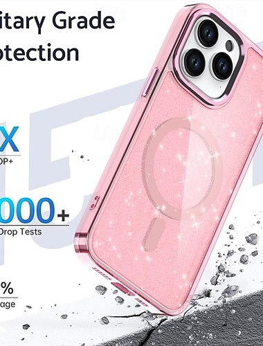  τηλέφωνο tok Για iPhone 16 Pro Max Plus iPhone 15 Pro Max Plus iPhone 14 13 12 Pro Max Plus Πίσω Κάλυμμα Μαγνητική Bling Glitter Shiny Ανθεκτική σε πτώσεις Ρετρό PC Σιλικόνη