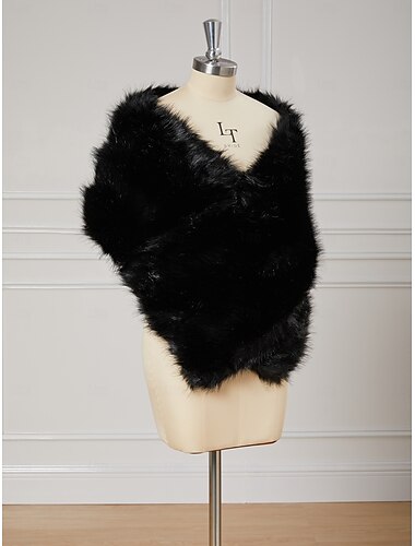 Kunstpelz-Wraps, elegante ärmellose Kunstpelz-Hochzeits-Wraps für Damen im Vintage-Stil mit reiner Farbe für die Hochzeit im Frühling