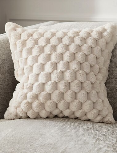  1pc ananas griglia modello tartaruga 3d morbido peluche federa bianco crema multicolore adatta per soggiorno divano camera da letto decorazioni per la casa arredamento della camera