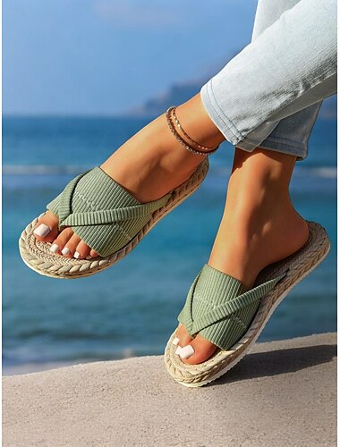  Groene slippers voor dames – casual en comfortabele zomerschoenen voor op het strand en voor dagelijks gebruik