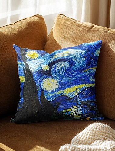  van gogh doppio lato cuscino 4pc morbida federa decorativa quadrata federa per camera da letto soggiorno divano poltrona lavabile in lavatrice