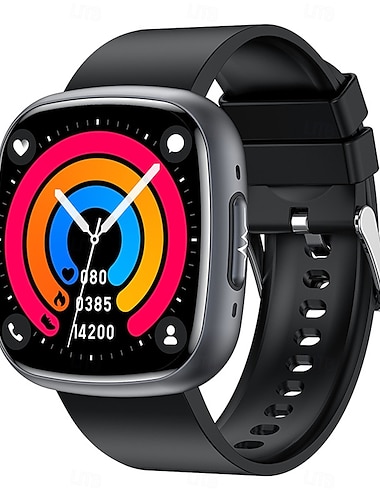  ET593 Smartklokke 1.75 tommers Smartklokke blåtann Skritteller Fitnessporing Aktivitetsmonitor Kompatibel med Android iOS Unisex Lang ventetid Håndfri bruk Vanntett IP 67 40mm urkasse