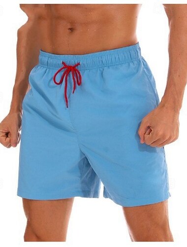  Herren Bademode Surfshorts Badehose Schwimmshorts kurz Surfshorts Badeanzug Kordelzug Mit Taschen Schwimmen Surfen Strand Wassersport Einfarbig Sommer Frühling