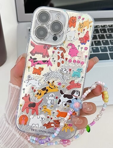  téléphone Coque Pour iPhone 16 Pro Max Plus iPhone 15 iPhone 15 Pro Max iPhone 14 Pro Max iPhone 13 Pro Max Coque Arriere avec dragonne Antichoc Rétro TPU Verre Trempé