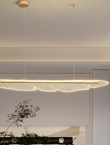  フェザー電気メッキペンダントライト無段階調光ペンダントライトメタルモダン北欧スタイル120cm 220-240V