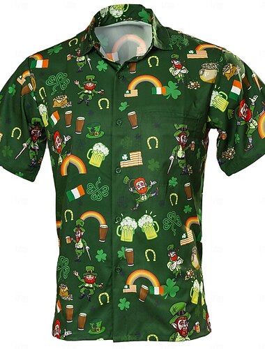  Pyhän Patrickin päivä Shamrock irlantilainen Pusero / hame Cartoon Manga Anime Kuvitettu Käyttötarkoitus Miesten Aikuisten Pyhän Patrickin päivä 3D-tulostus Rento / arki Festivaali