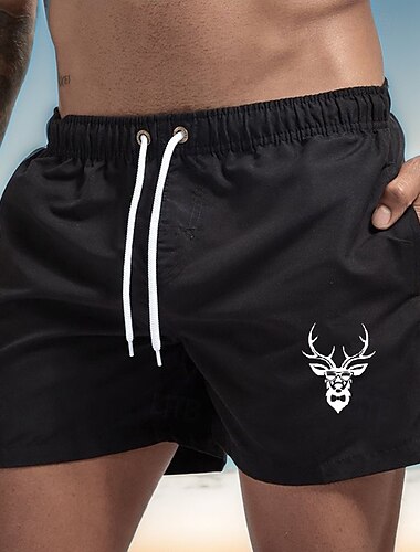  Herren Bademode Surfshorts Badehose Schwimmshorts kurz Surfshorts Badeanzug Kordelzug Mesh-Futter Mit Taschen Schwimmen Surfen Strand Wassersport Bedruckt Sommer Frühling