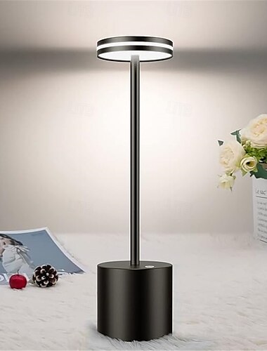  USB wiederaufladbare Retro-Schreibtischlampe aus Aluminium - Tisch-Nachtlicht mit Touch-Steuerung, 1 Stück
