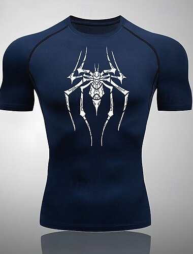  Hombre Camisa atlética Camisa de gimnasia Camisa de fitness Camisa de Compresión Acolchada Manga Corta Camiseta Casual Ropa Deportiva Transpirable Secado rápido Suave Entrenamiento de gimnasio