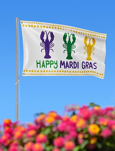  Karneval Mardi Gras Mast Flagge Outdoor Terrasse Garten Flaggen Parade Banner Dekor Party liefert