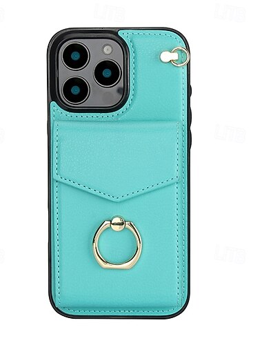  هاتف غطاء من أجل iPhone 17 Pro Max 17 Air 16 15 14 Pro Max Plus 13 12 11 Pro Max Mini غطاء خلفي حامل الخاتم مع رباط المعصم فتحة لبطاقة مكتب  /  الأعمال TPU جلد PU