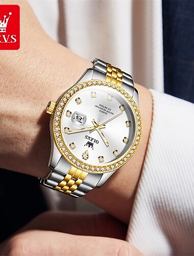  nouvelle marque olevs olevs montre homme de haute qualité avec diamant calendrier lumineux ceinture en acier simple loisirs mode montre à quartz étanche sport montre-bracelet homme
